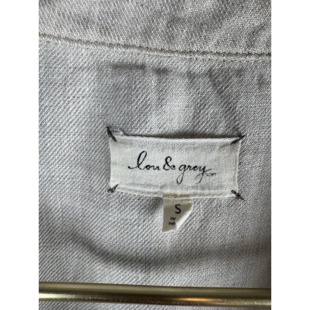 Lou & Grey Linen Cream Blazer Jacket Open Front Sz S Coastal Minimalist Beach - Picture 2 of 5